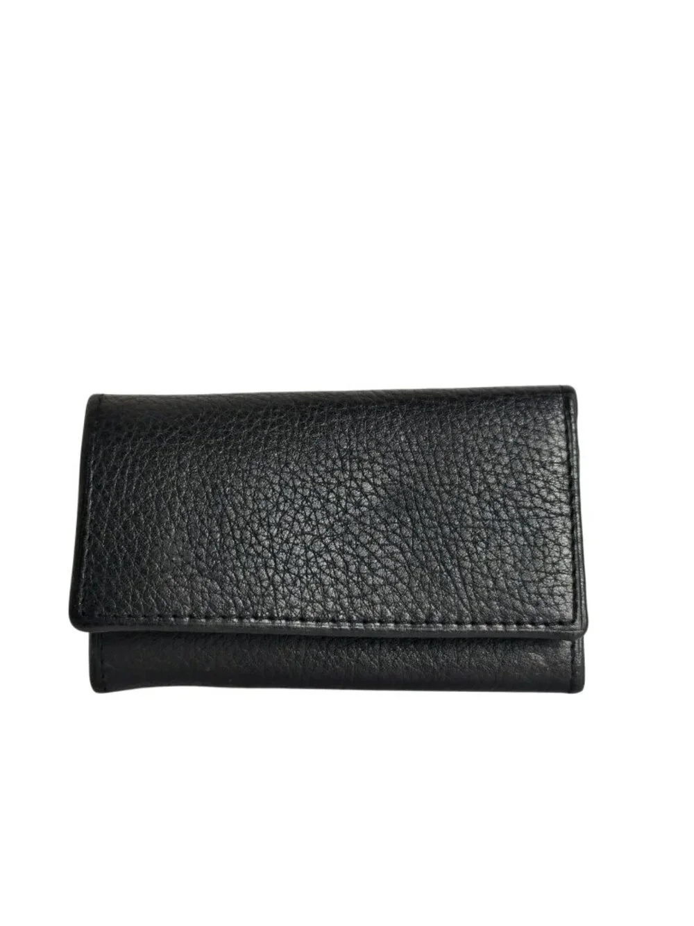 Genuine Leather Men's Black Key Case Keychain Wallet 6 Key Hooks PURITAN New